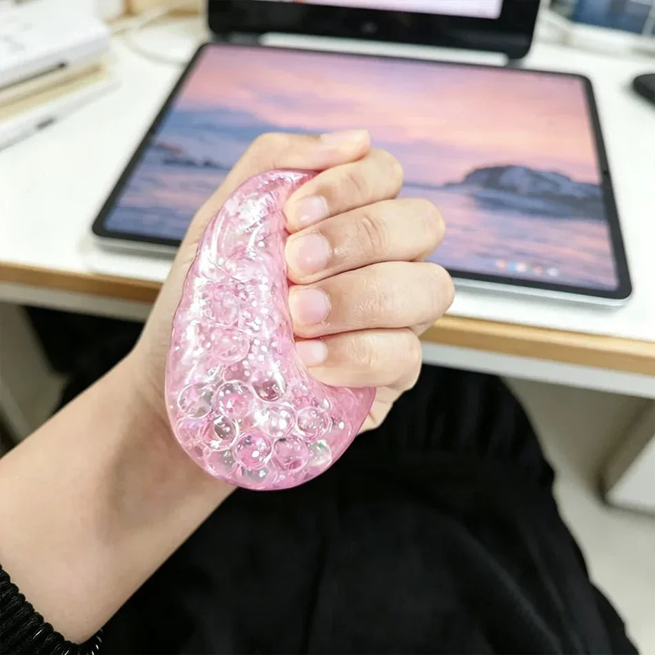 Glitter Dumpling Squishy with Box Dumplings Sensory Steamer Soft TPR Dough Ball for Decompression Fidget Toy Stress Relief Gift