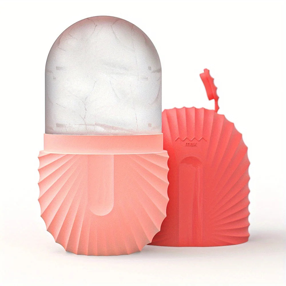 Ice Face Roller Facial Skincare Ice Roller Set, Stainless Steel Facial Roller Gua Sha Face Tool Face Massage Roller Mold Cube
