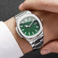 Fashion Square Men Business Watches Luxury Stainless Steel Strap Quartz Watch with Calendar For Mens Clock（Without Box）