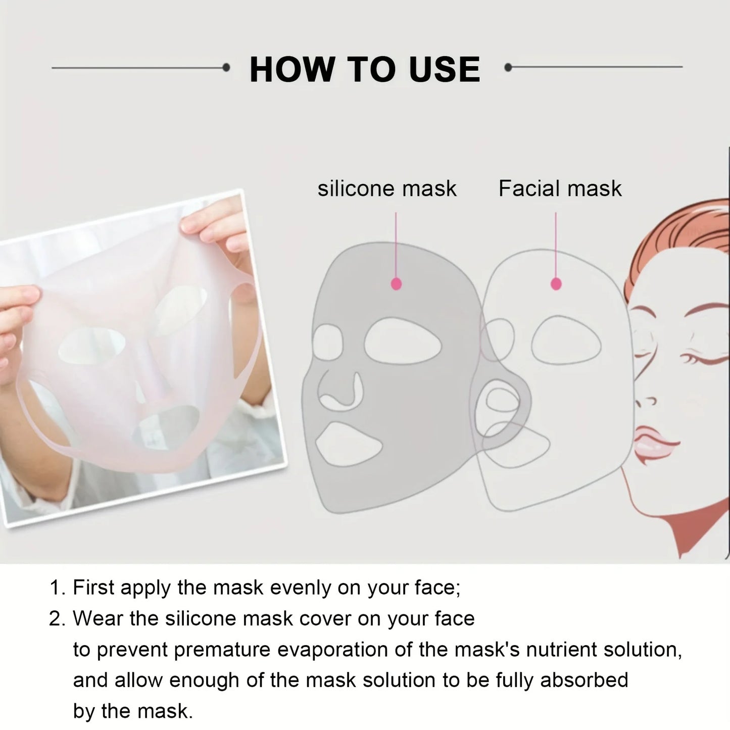 Reusable 3D Silicone Face Wrap Fixed Tools