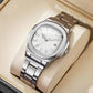 Fashion Square Men Business Watches Luxury Stainless Steel Strap Quartz Watch with Calendar For Mens Clock（Without Box）