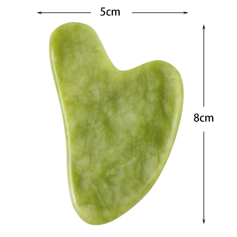 Natural Jade Gua Sha Facial Massage Tool – Face & Neck Scraping Stone for Skin Care & Relaxation
