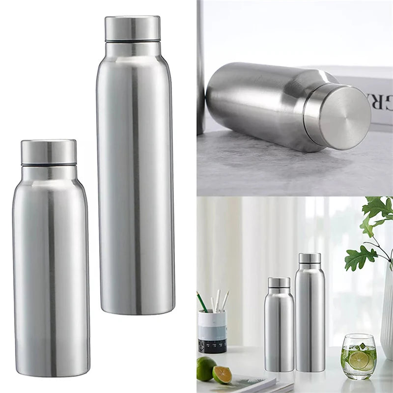 Portable Sports Water Bottle 650ML 1000ML Stainless Steel Single Wall Large Capacity Kettle Outdoor Bicycle Sports Drinking