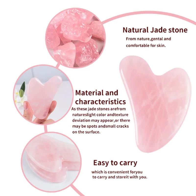 Natural Jade Gua Sha Facial Massage Tool – Face & Neck Scraping Stone for Skin Care & Relaxation